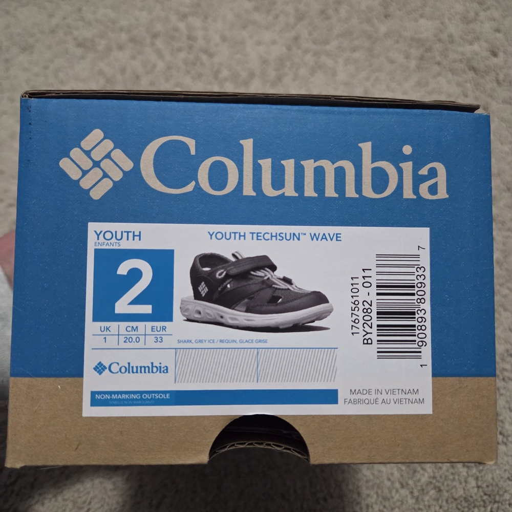 NIB Columbia Youth Techsun Wave Kids Shoes - Gray